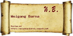 Weigang Barna névjegykártya